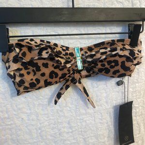 Vix leopard strapless binini top